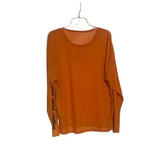Sheer Orange Long-sleeve Top